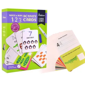 Mideer Write & Wipe Cards: 123 Numbers – Reusable Learning Cards for Kids